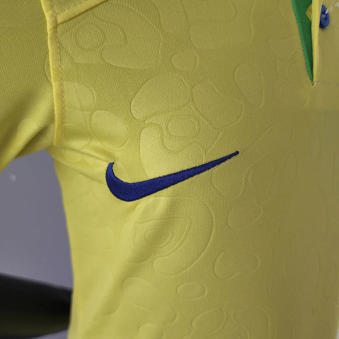 2022 Brazil kids football kit with Nike logo
