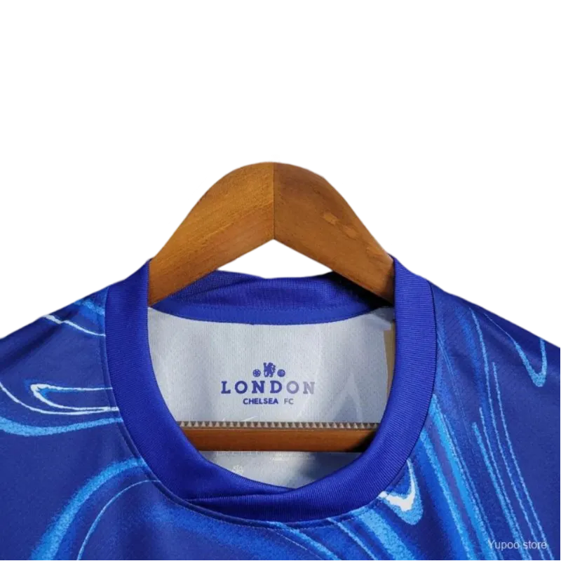 Chelsea 2024/25 Home Shirt Fabric Close-up highlighting the breathable material