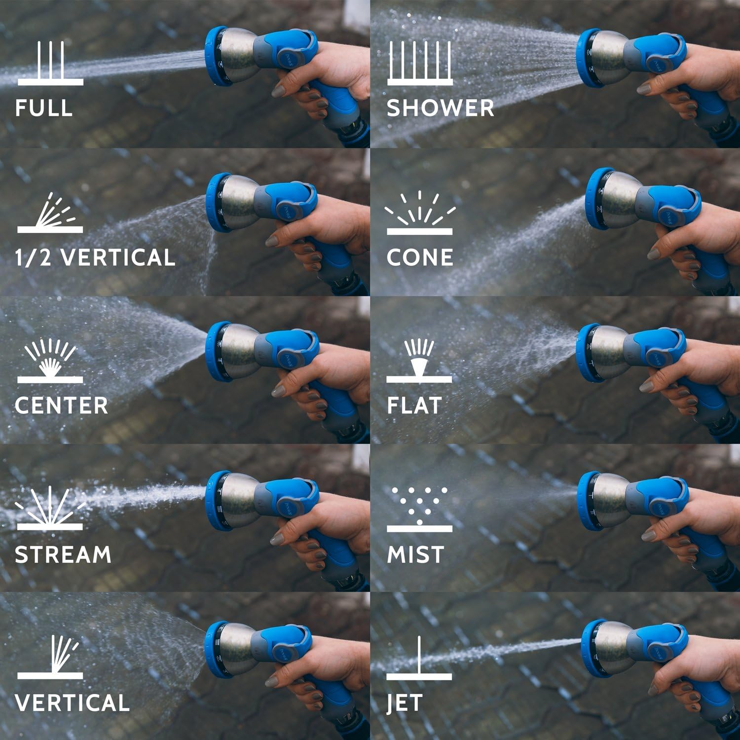 UltraFlow Hose Nozzle | 10-Pattern High-Pressure Sprayer for Garden