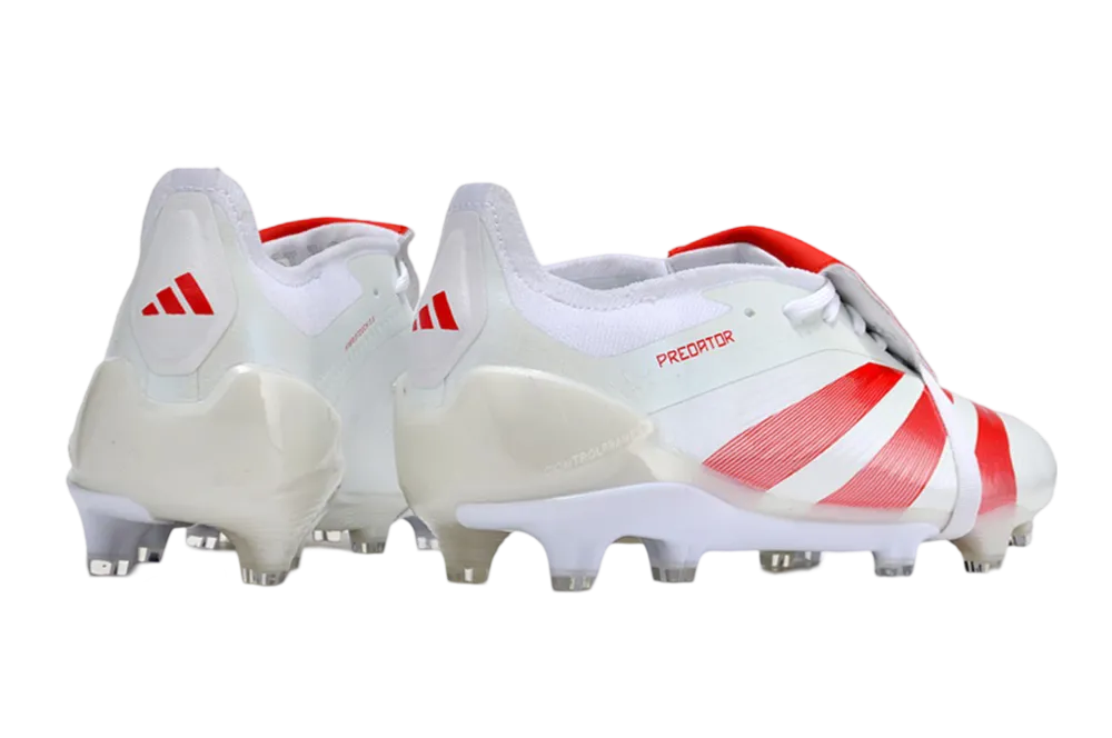 Adidas Predator Elite Red & White Cleats - Maximum Stability and Precision
