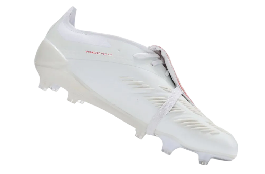 Adidas Predator Elite Red & White Cleats - Firm Ground with Enhanced Grip