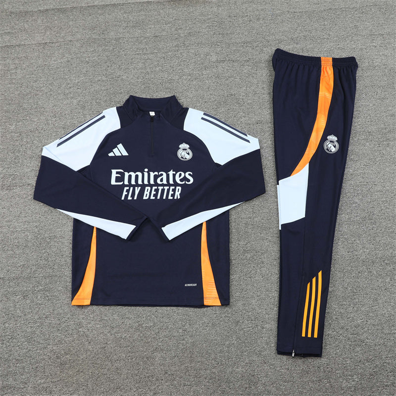 Survêtement Real Madrid bleu marine/gris/orange