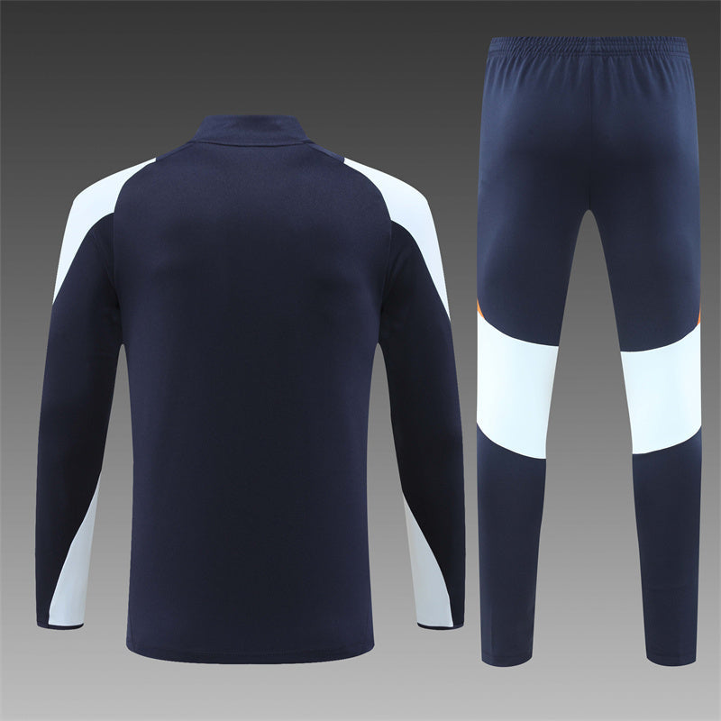 Survêtement Real Madrid bleu marine/gris/orange