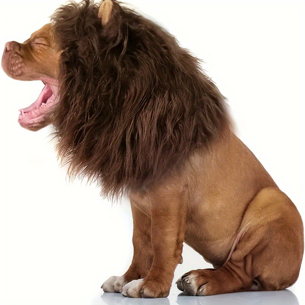 Realistic Lion Mane Halloween Dog Mask