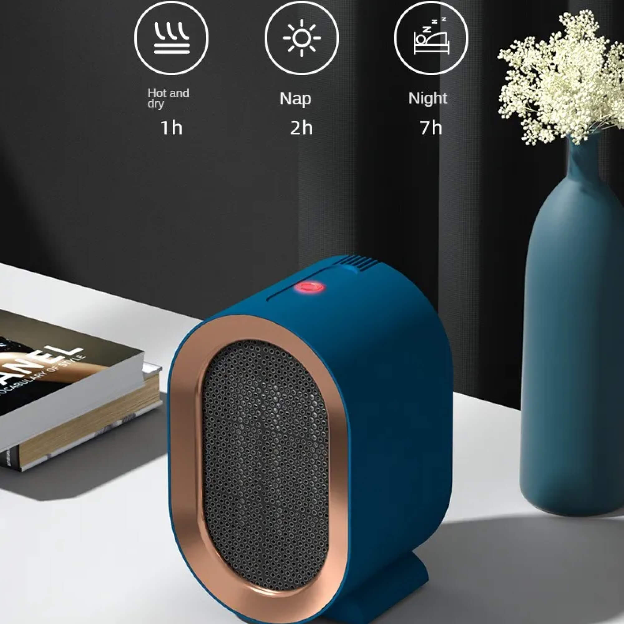 Portable Ceramic Space Heater Energy Efficient Quiet Heating