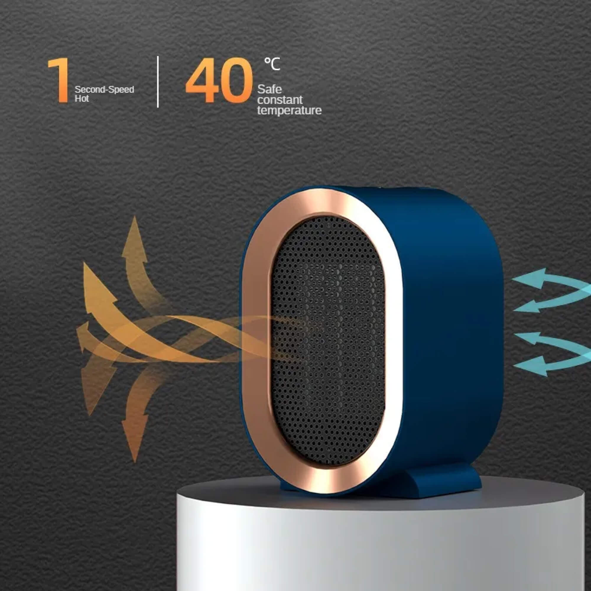 Portable Ceramic Space Heater Energy Efficient Quiet Heating