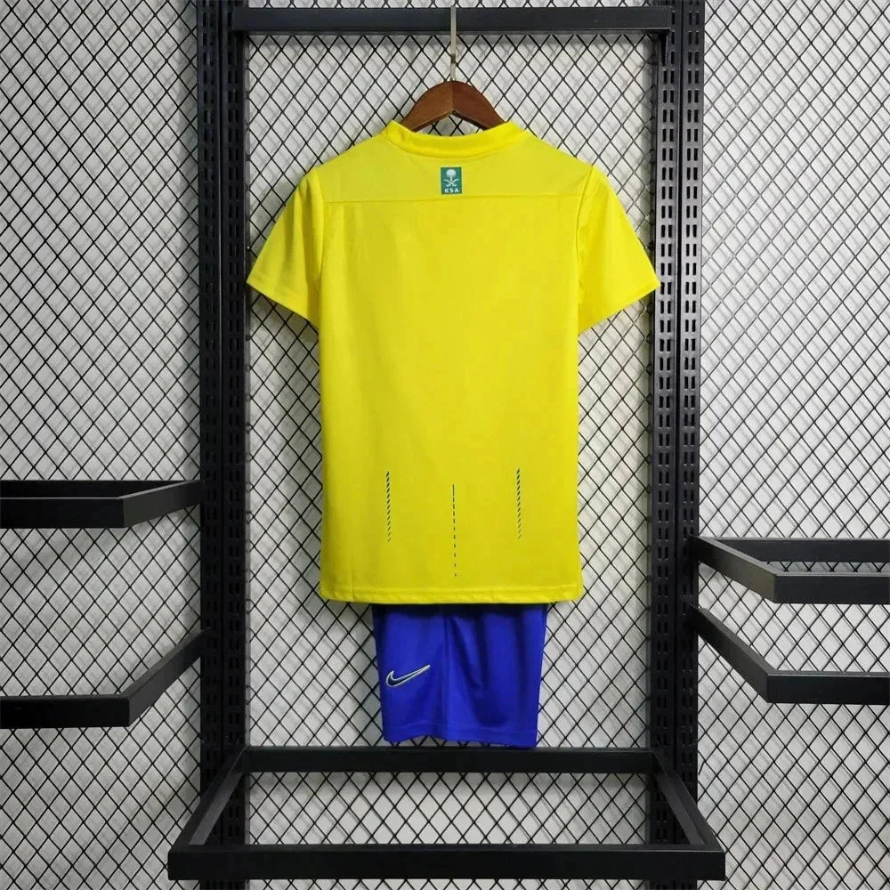 Kids Al-Nassr FC home soccer set yellow jersey