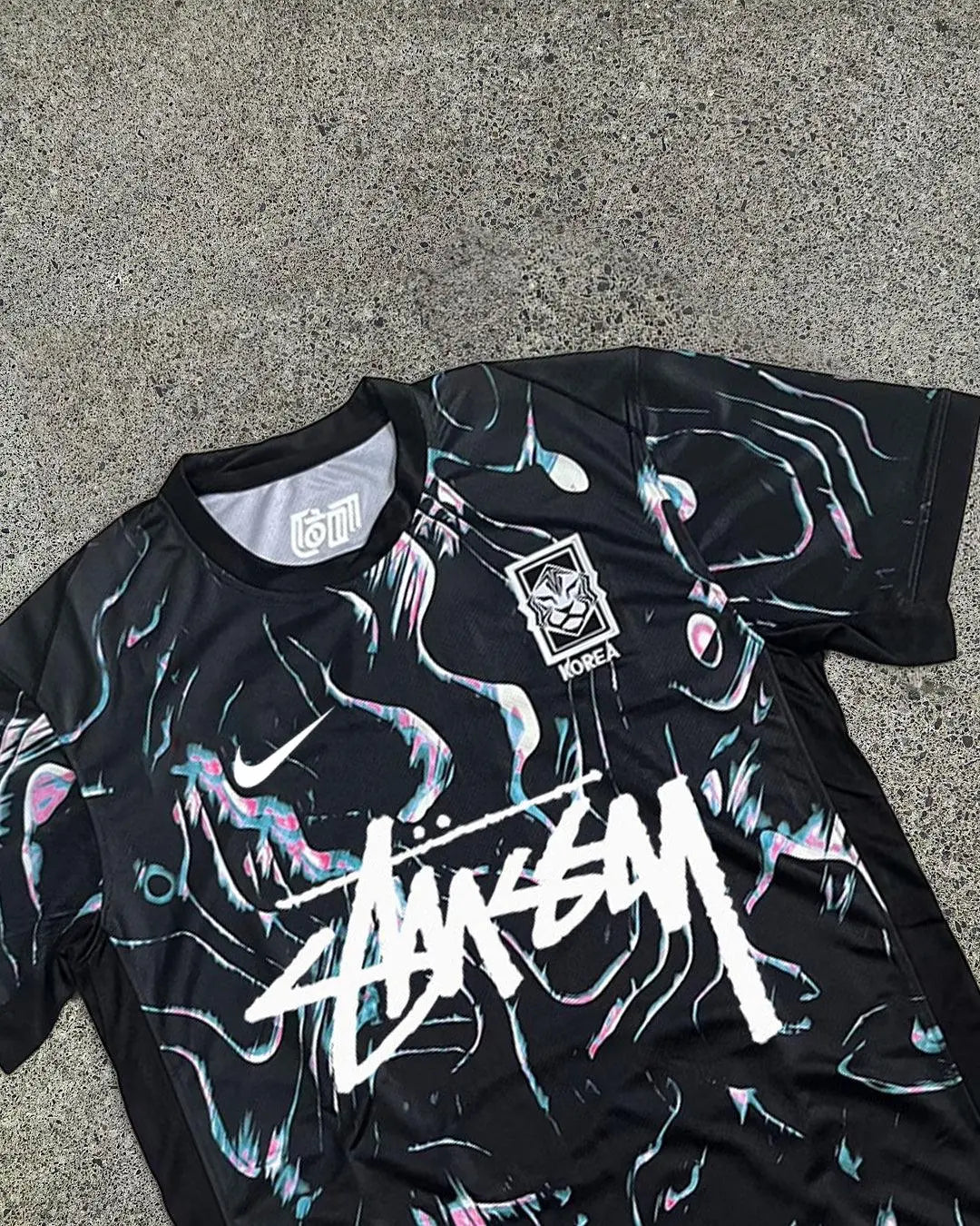 Back View of Korea x Stussy Special Edition Shirt with space for name and number customization