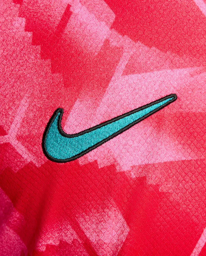 Close-up of Korea x Stussy Jersey Crest and Logo featuring premium embroidery