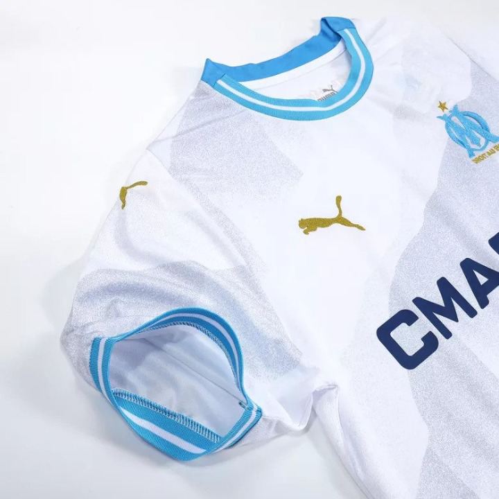 Marseille 2023-24 Home Jersey – Stylish Sleeve Design with Puma Accents