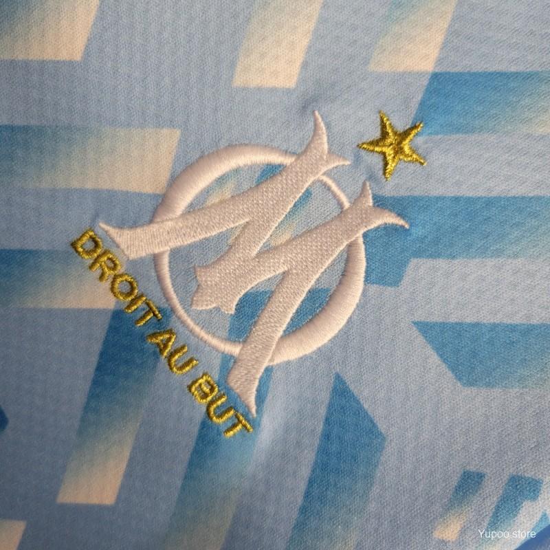 Olympique Marseille Blue Training Kit 23-24 – Embroidered Club Crest with Puma Branding