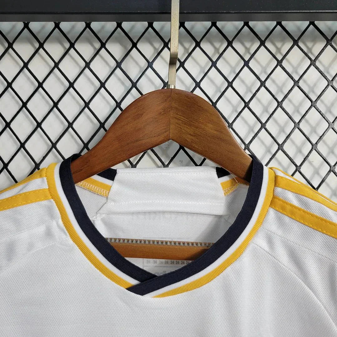 Real Madrid junior soccer kit white and yellow