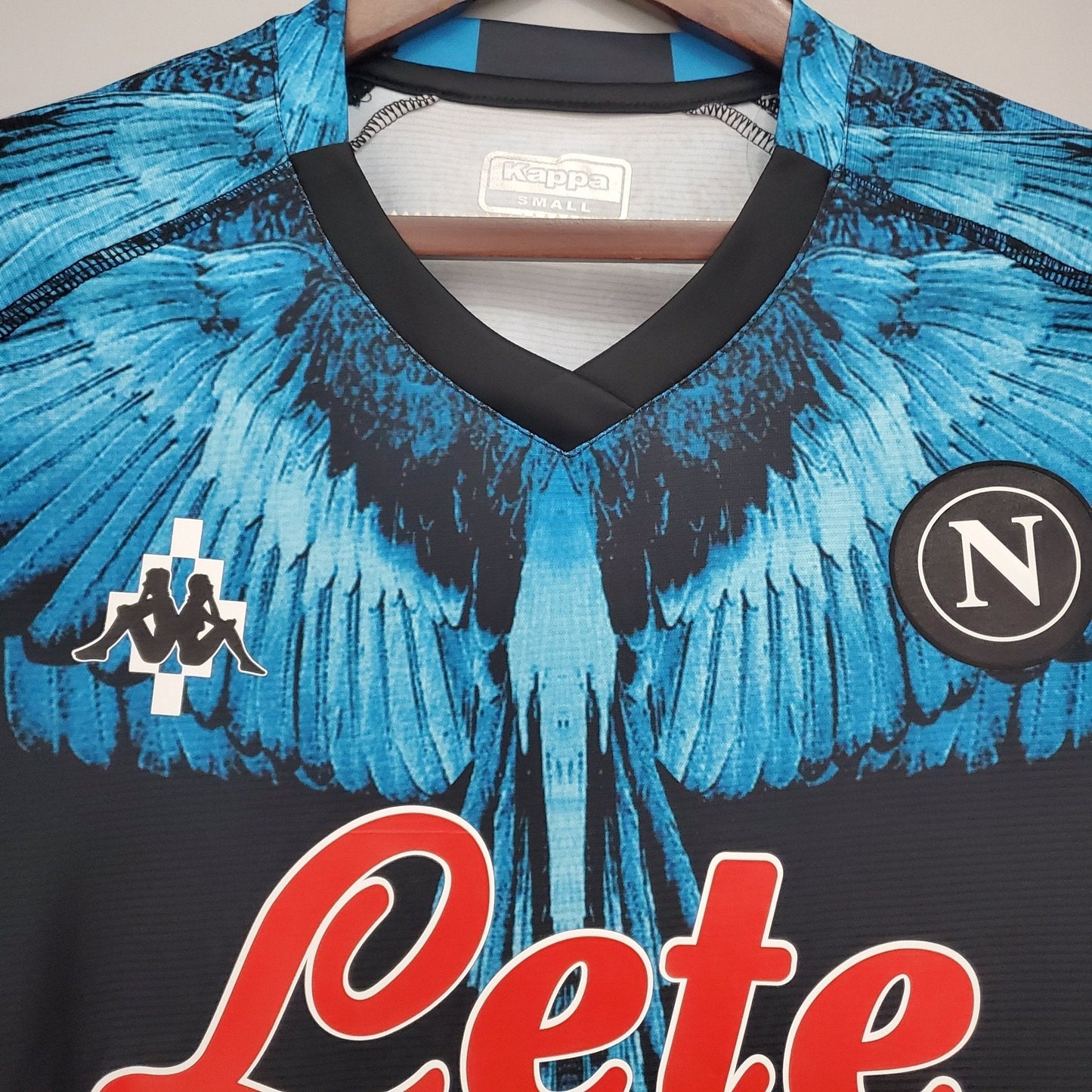 S.S.C. Napoli 21/22 Black Blue Kappa × Marcelo Burlon Jersey – Embroidered Club Crest with Kappa and Marcelo Burlon Branding