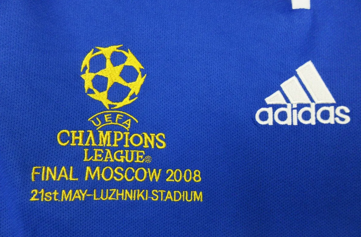 Chelsea 2008 Champions League Final Jersey - Embroidered UEFA Champions League Patch and Lampard's Name