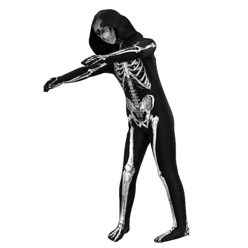 Zombie Skull Jumpsuit Kids Halloween Costume