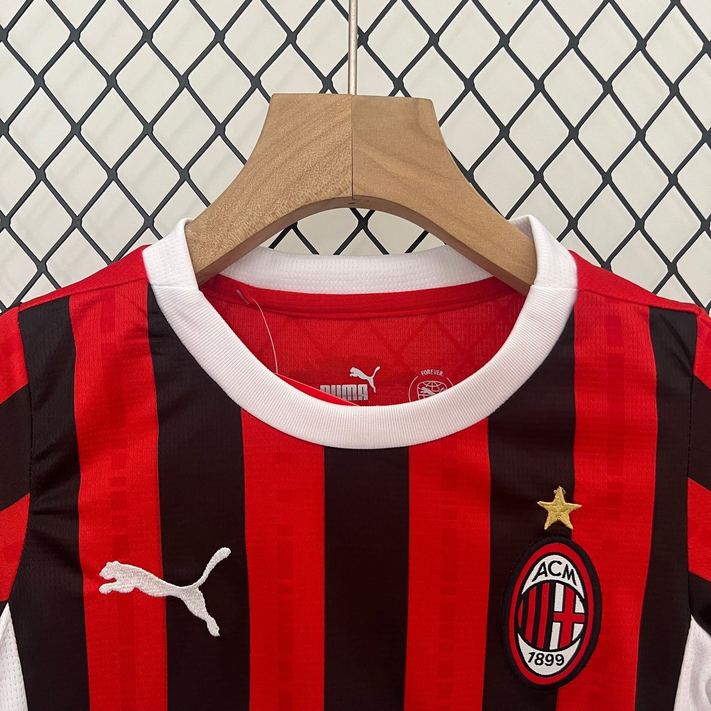 AC Milan 24-25 Kids Jersey - Featuring the iconic red and black stripes and club crest