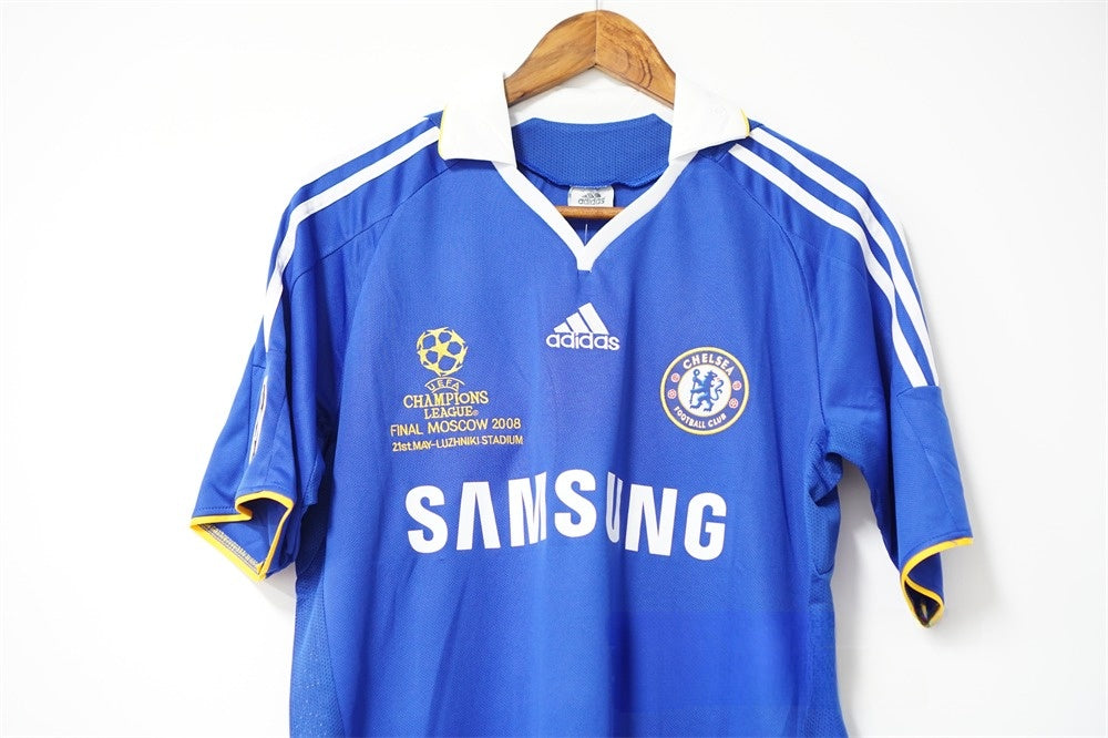 Chelsea 2008 Champions League Final Jersey - Embroidered UEFA Champions League Patch and Lampard's Name