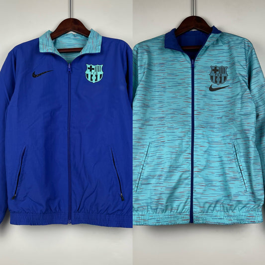 23/24 Barcelona Reversible Trench Coat Blaugrana Meets Street Style