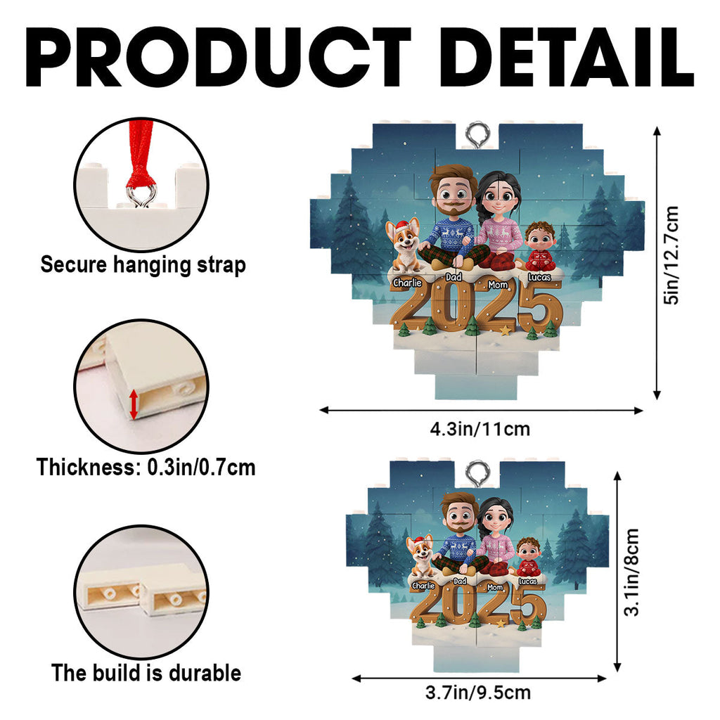 As A Family Now Onwards - Personalized Custom 3D Effect Heart Puzzle Ornament