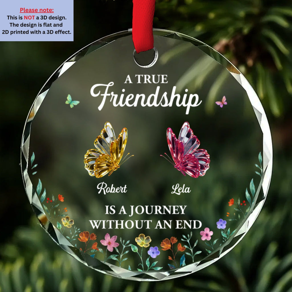 A Friendship Journey - Personalized Custom Glass Ornament