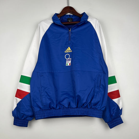 2023 Italy Blue Windbreaker Jacket Lightweight & Stylish Football Gear
