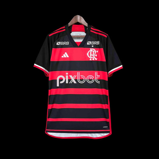 Flamengo 2024/25 Home Kit - Bold red and black stripes for a classic look