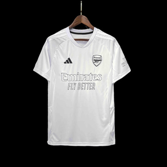 Arsenal 2024/25 White Jersey – Front View showcasing the sleek design and premium details