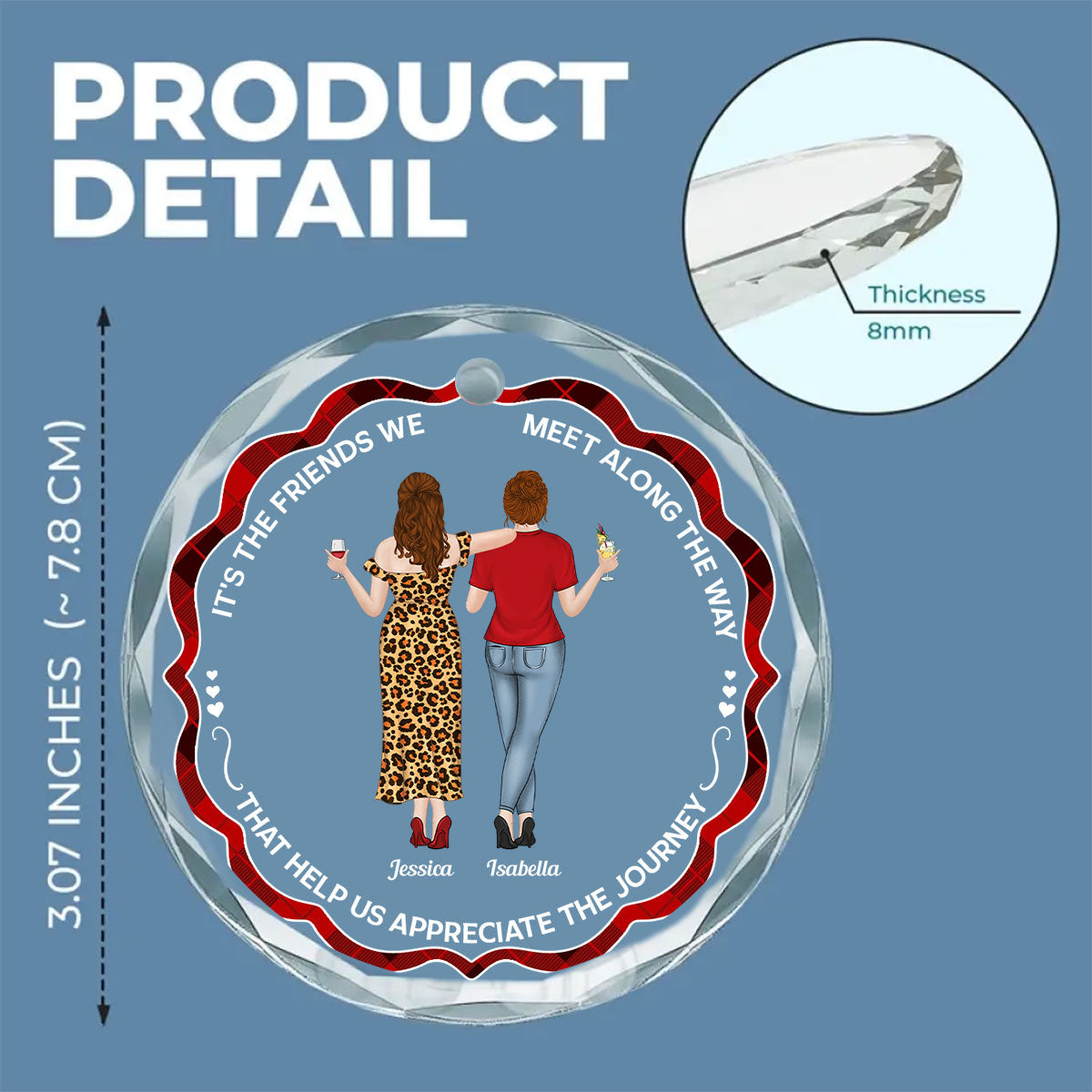 Appreciate The Journey - Personalized Custom Glass Ornament