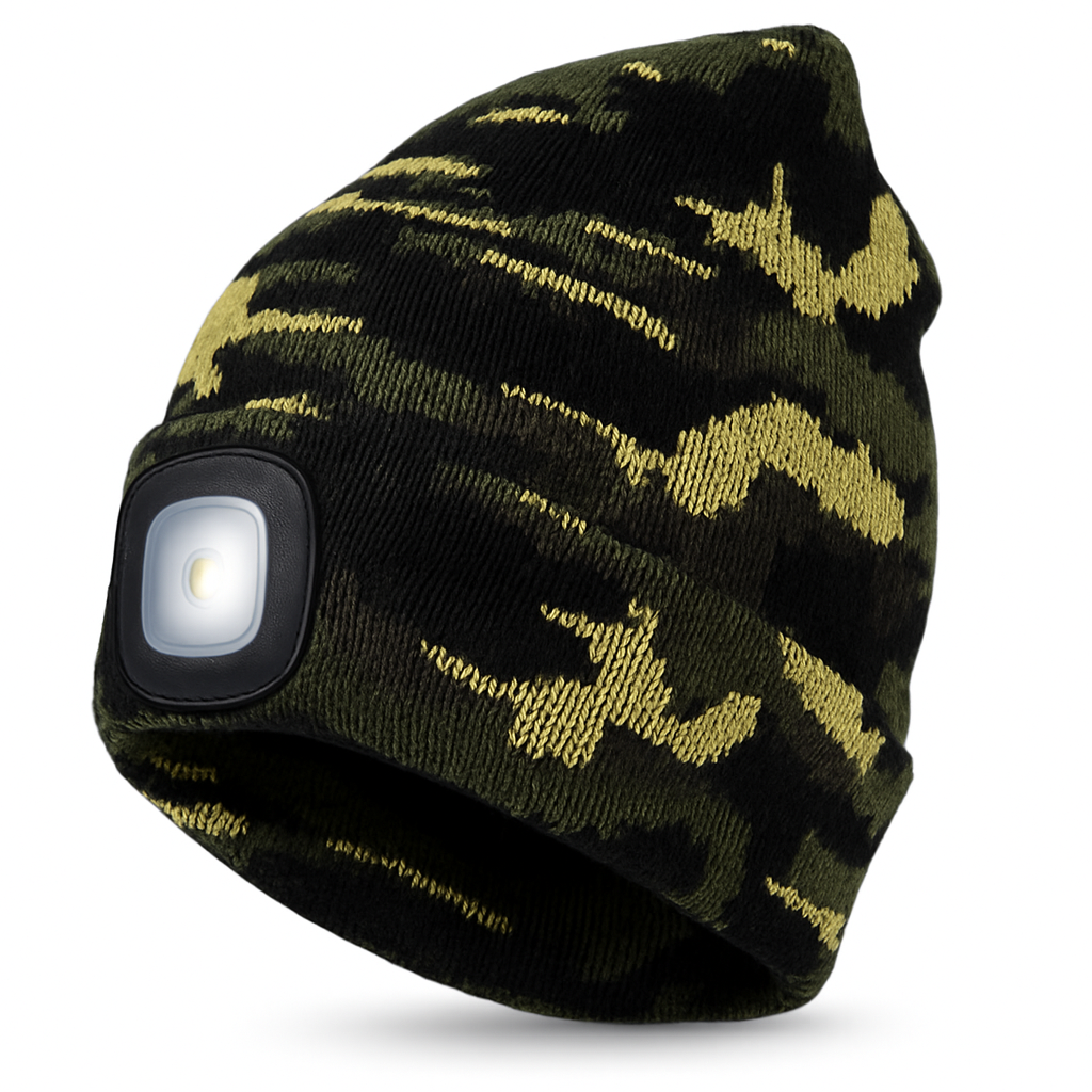 Beanie Hat with Rechargeable LED Headlight