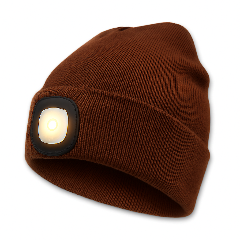 Beanie Hat with Rechargeable LED Headlight