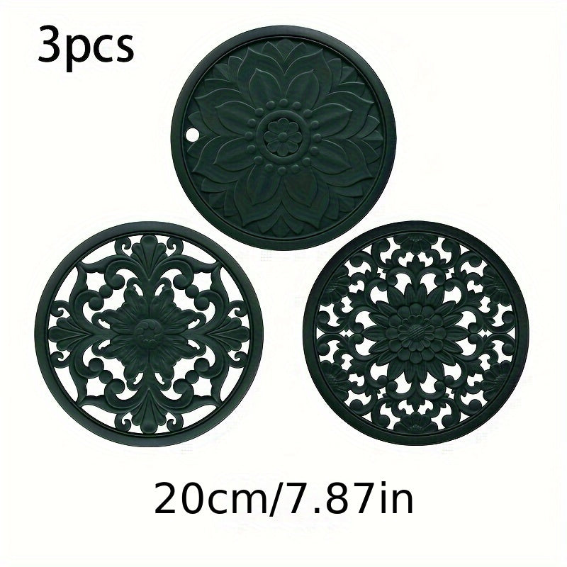 Heat Resistant Silicone Trivet Mat Set