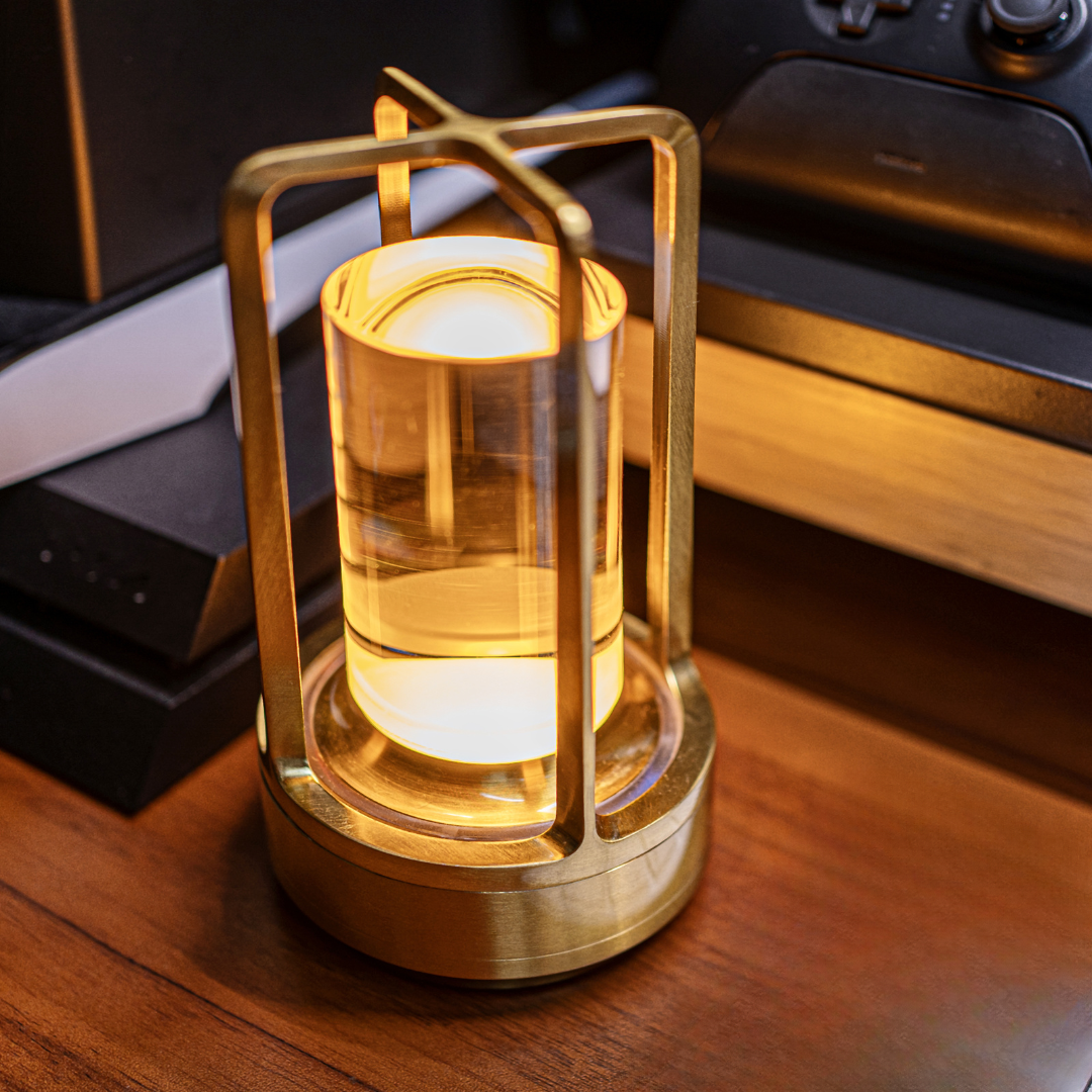 Table Lamp Crystal Glass Rechargeable Light