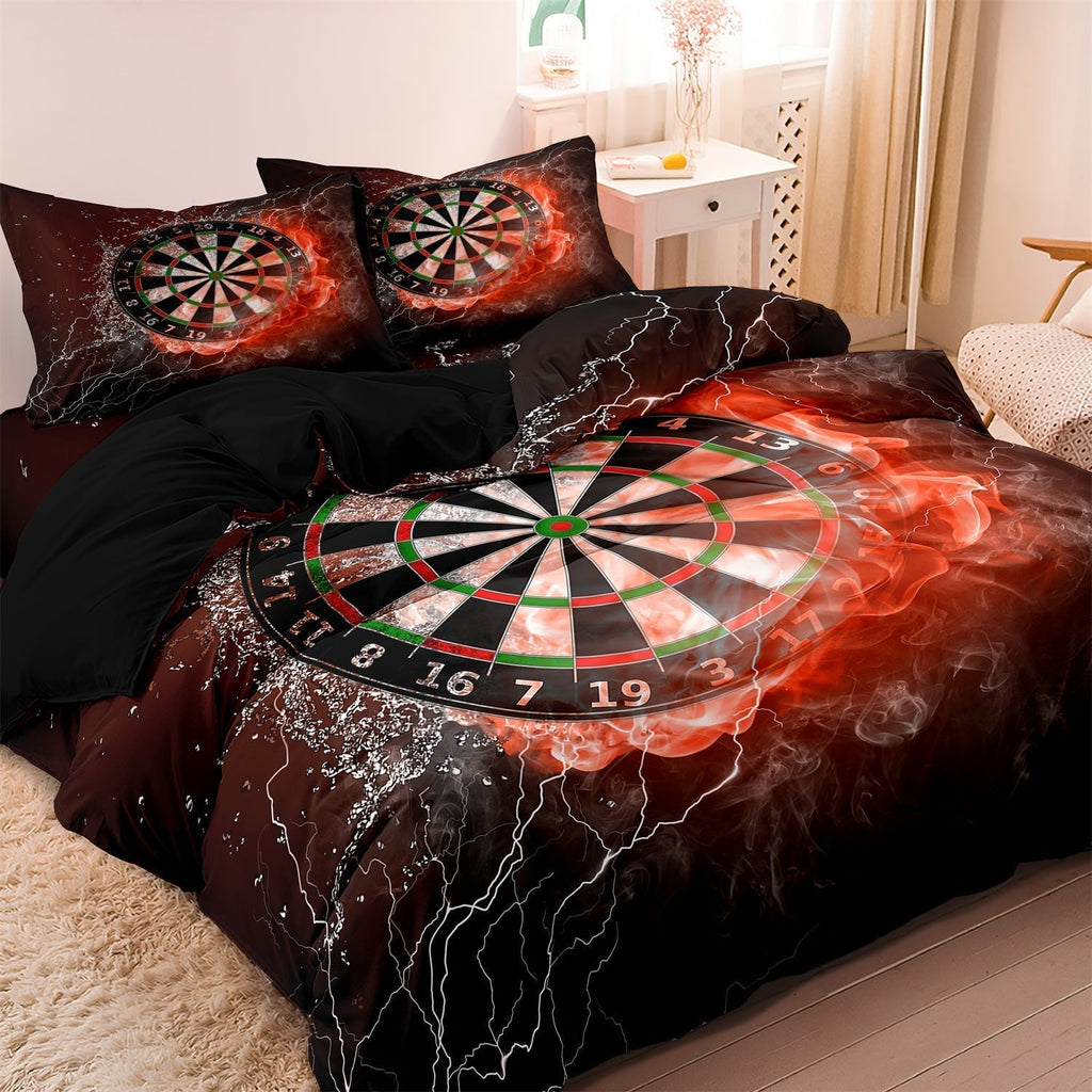 Cotton Duvet Set with Dartboard Print Design