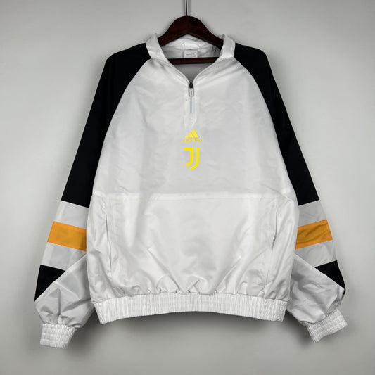 2023 Juventus White Windbreaker Sleek & Lightweight Football Jacket