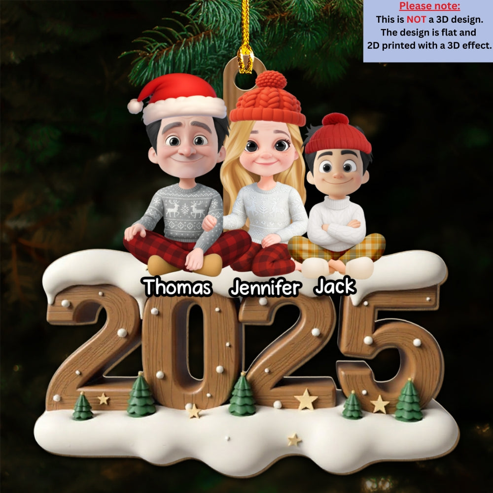 As A Family Onwards Extended Ver - Personalized Custom 3D Effect Wood Ornament