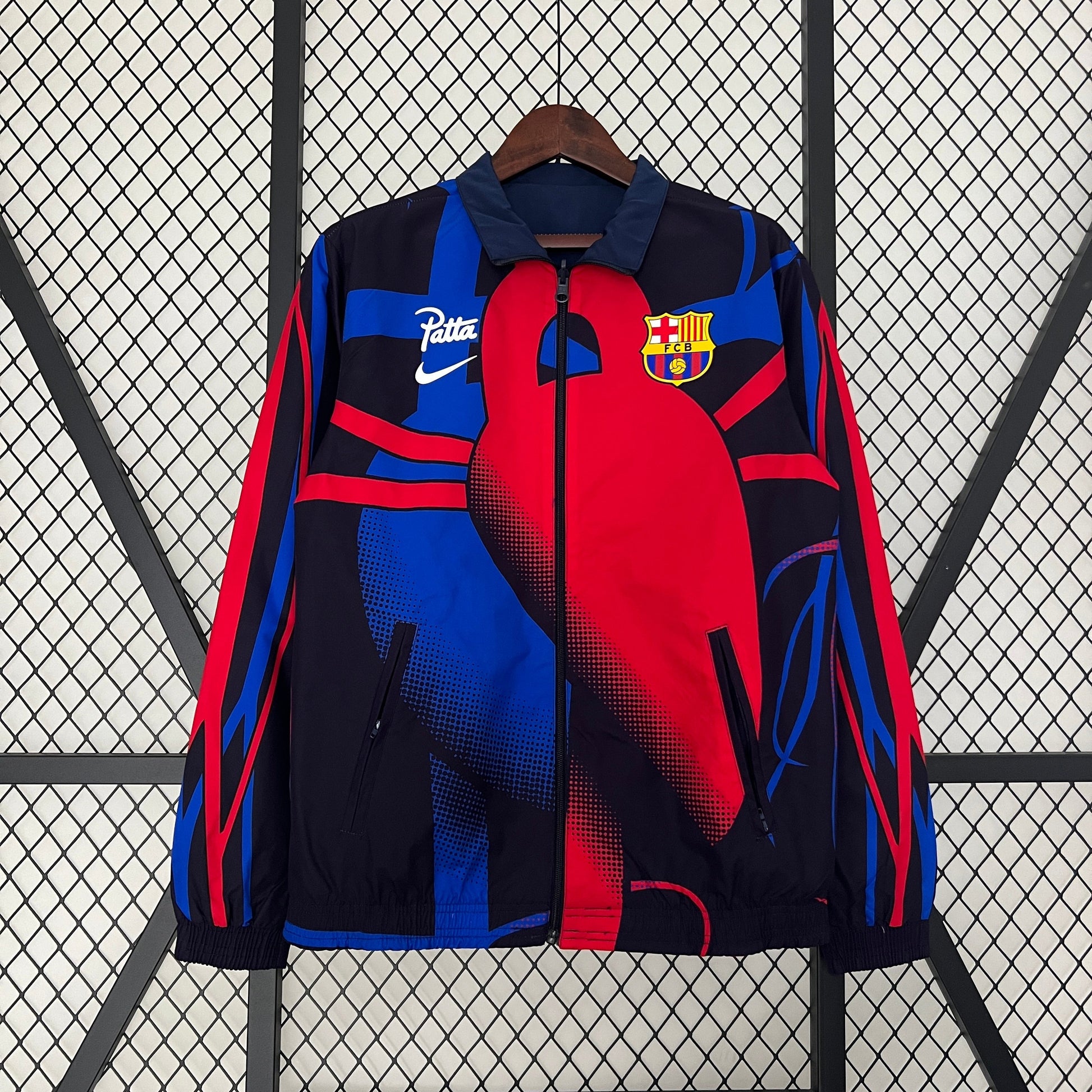 2023 Barcelona windbreaker navy blue with club crest