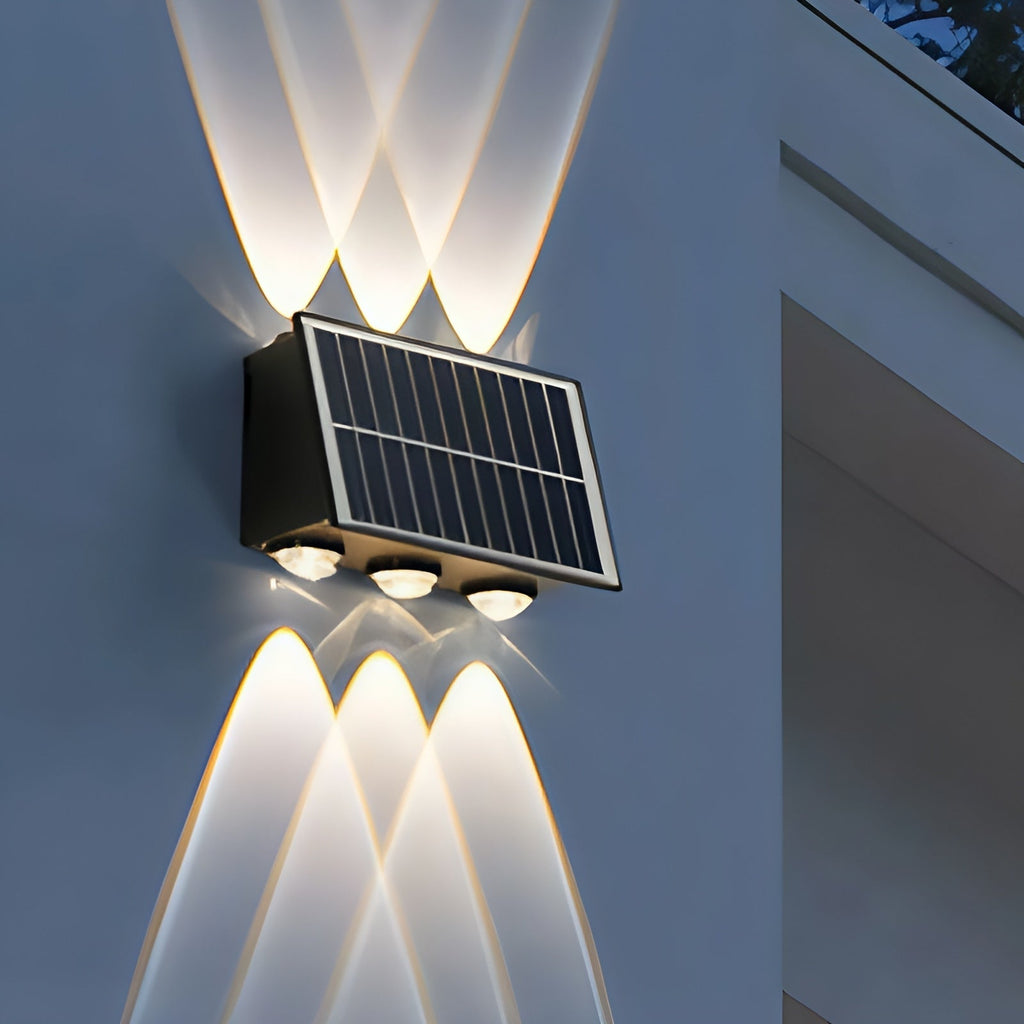 Outdoor Solar LED Wall Light Black