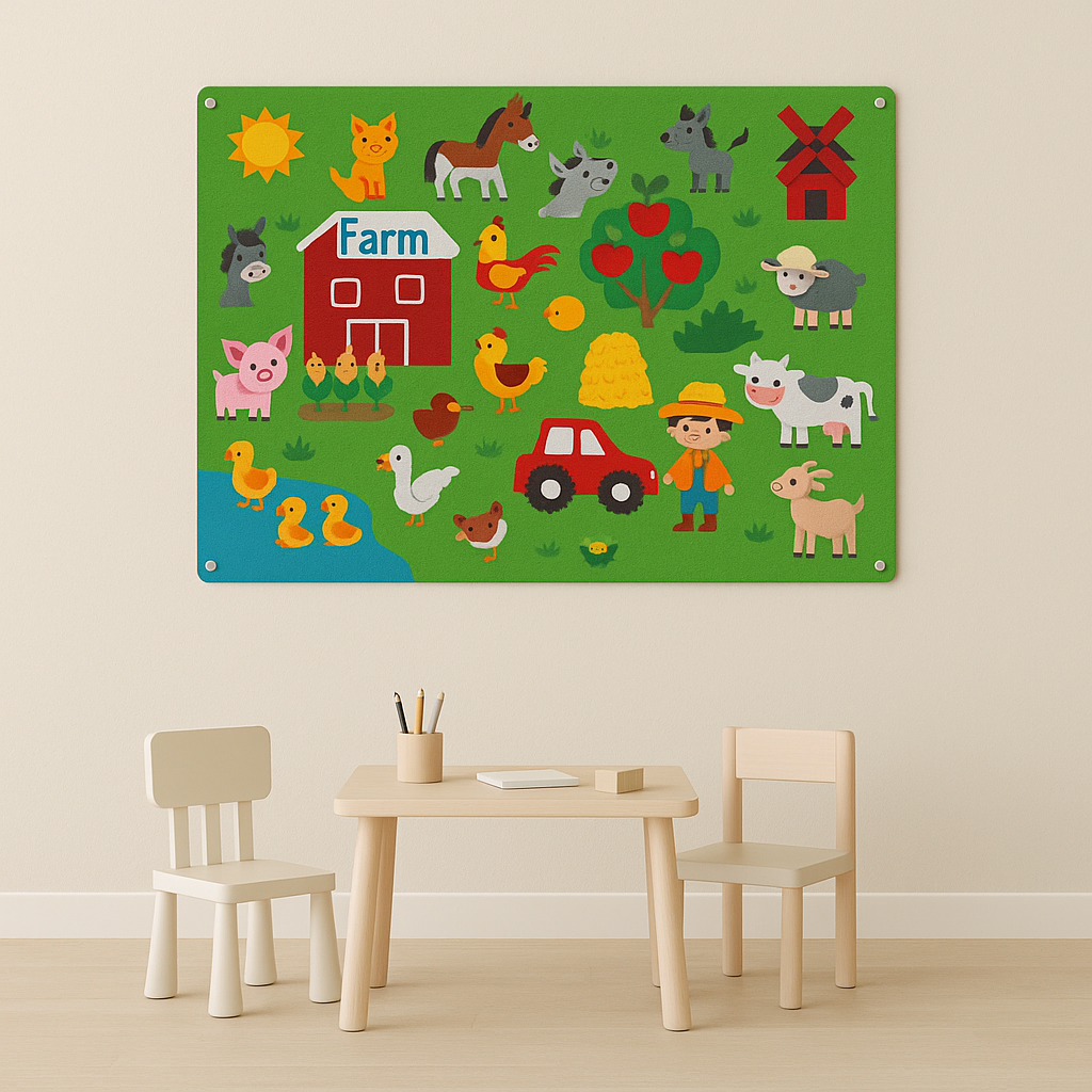 Wall Art Felt Board Zoo Learning Toy