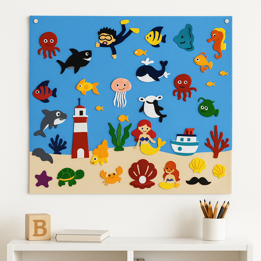 Wall Art Felt Board Zoo Learning Toy
