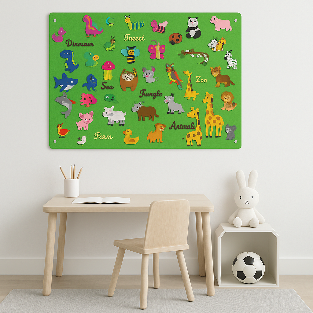 Wall Art Felt Board Zoo Learning Toy