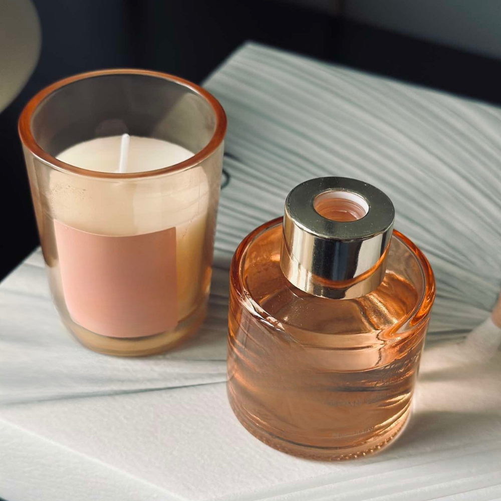 Scented Candle Diffuser Glass Aromatherapy Set