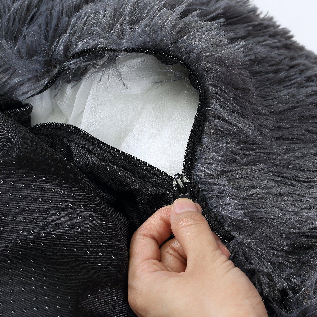 Calming Faux Fur Washable Dog Bed Cushion