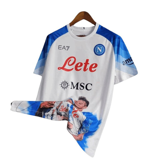 Napoli 23-24 Lozano White Fan Jersey – Soft, Breathable Fabric for All-Day Comfort