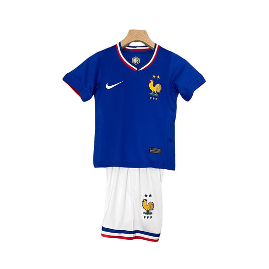 23/24 France Home Kids Kit – Official Youth Jersey in Blue with French Crest