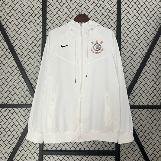24/25 Corinthians white windbreaker front view
