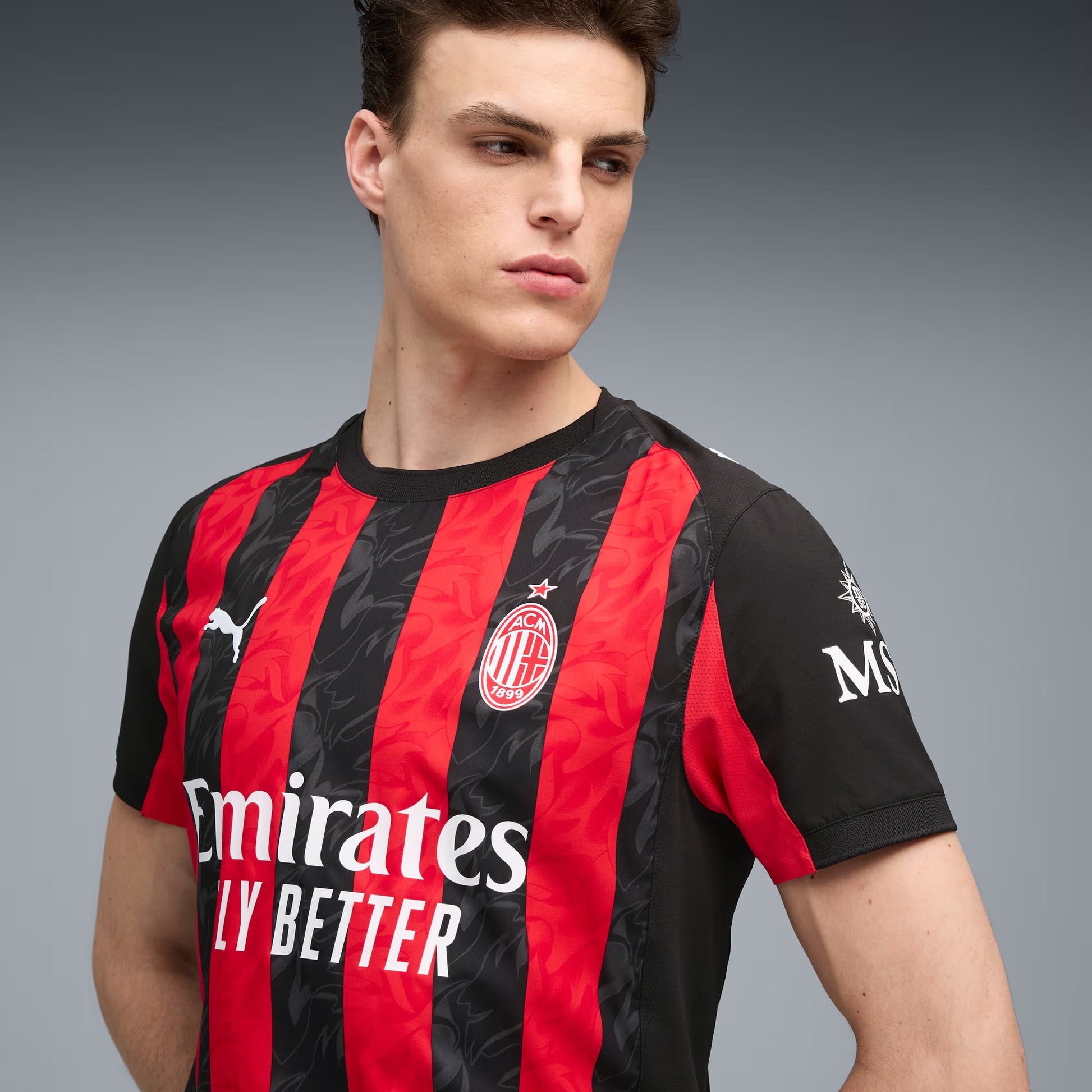 Puma Men's AC Milan Authentic Home Jersey 25/26 (Red/Black)