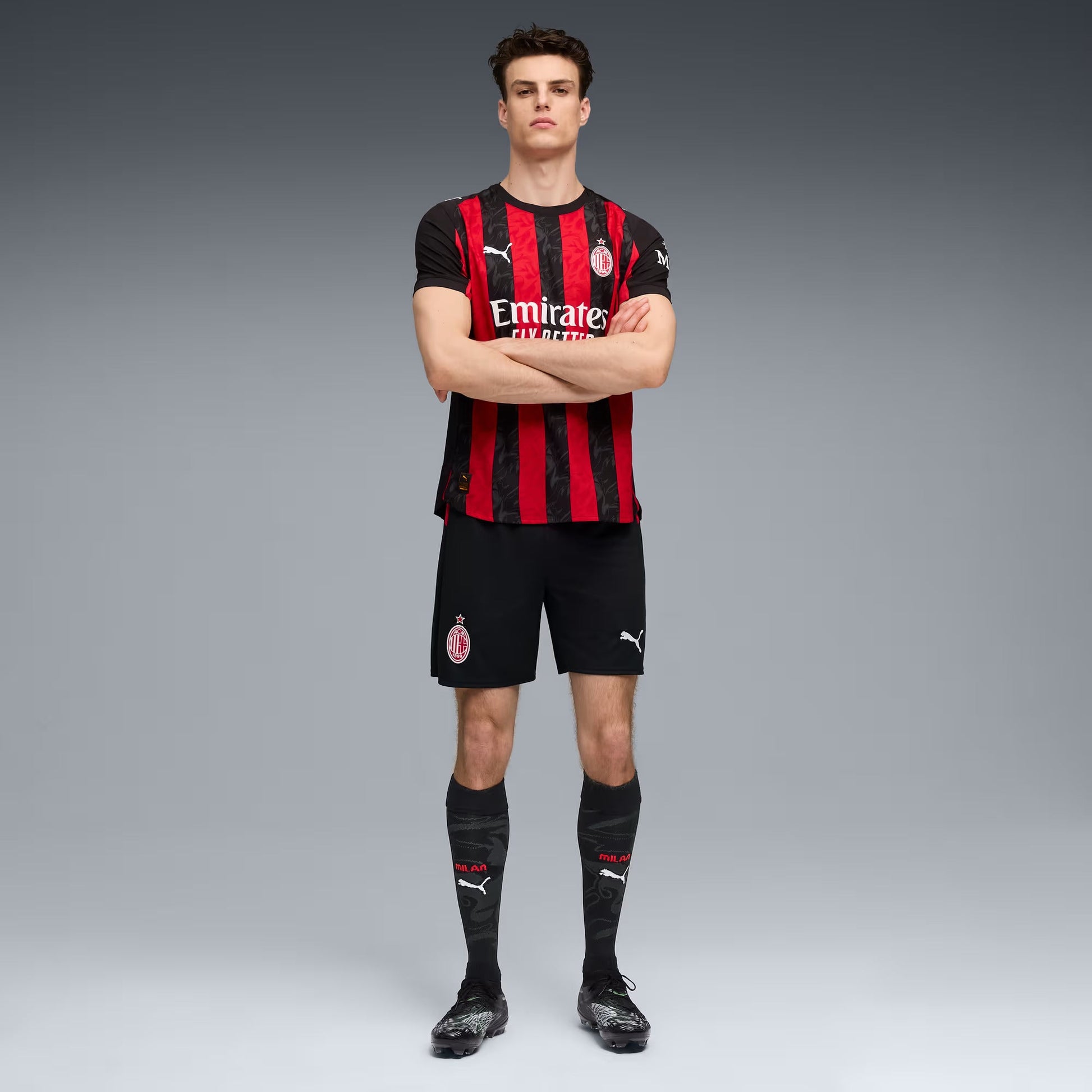 Puma Men's AC Milan Authentic Home Jersey 25/26 (Red/Black)