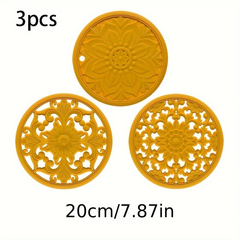 Heat Resistant Silicone Trivet Mat Set