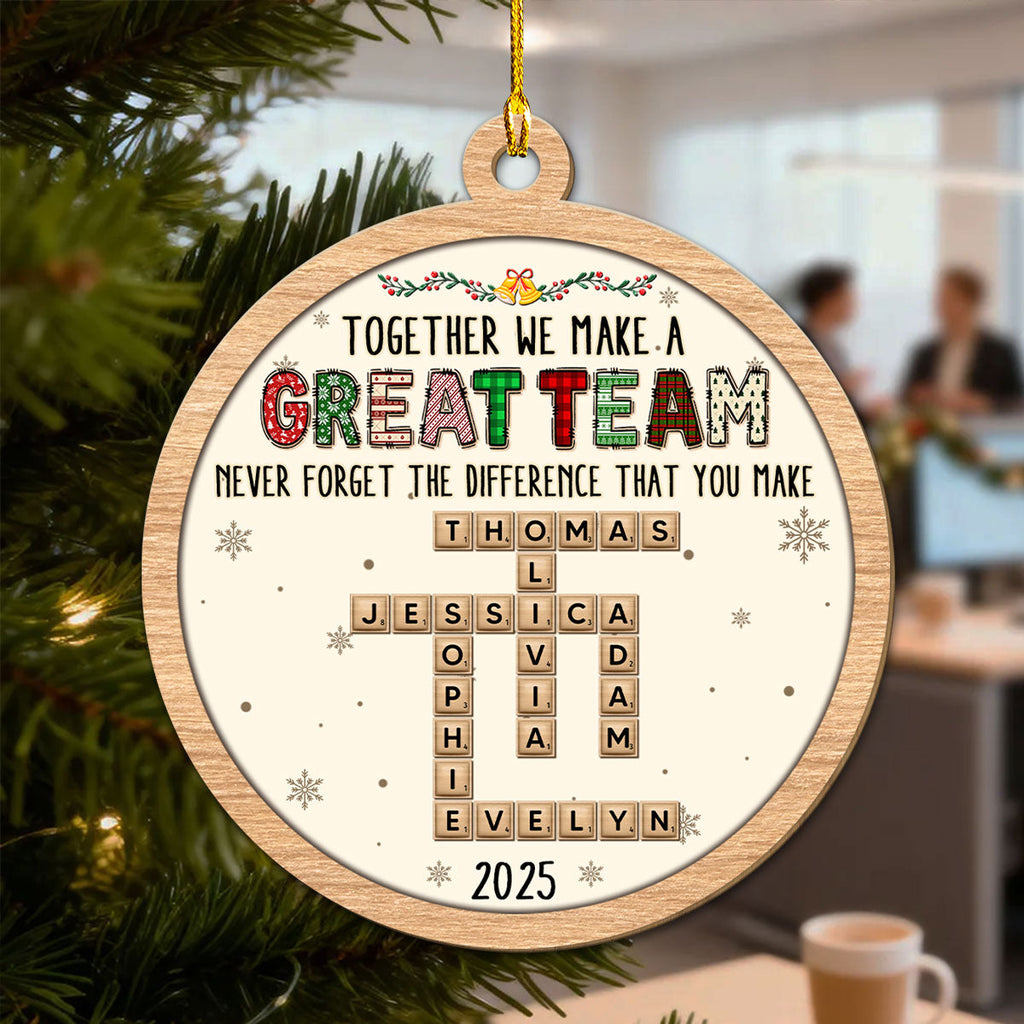 Amazing Team - Personalized Custom 3D Effect Wood Ornament