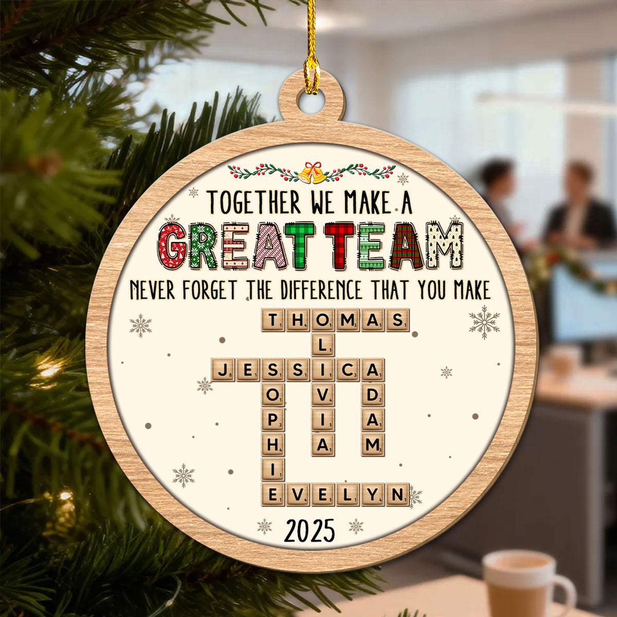 Amazing Team - Personalized Custom 3D Effect Wood Ornament